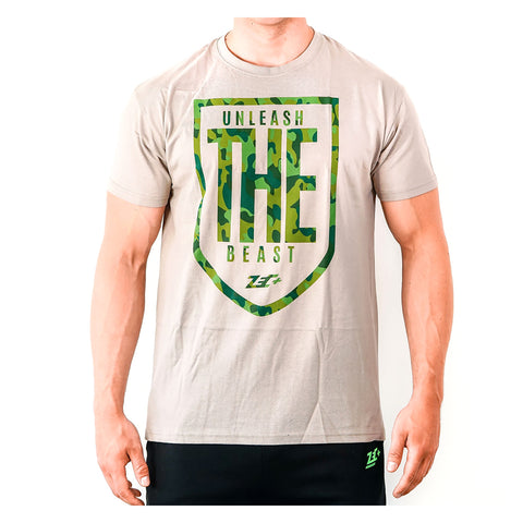 ZEC+ Camiseta ZEC+ UNLEASH THE BEAST para hombres en verde oliva 